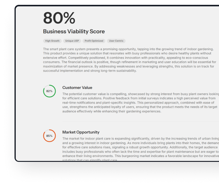 Business Validation Report Interface